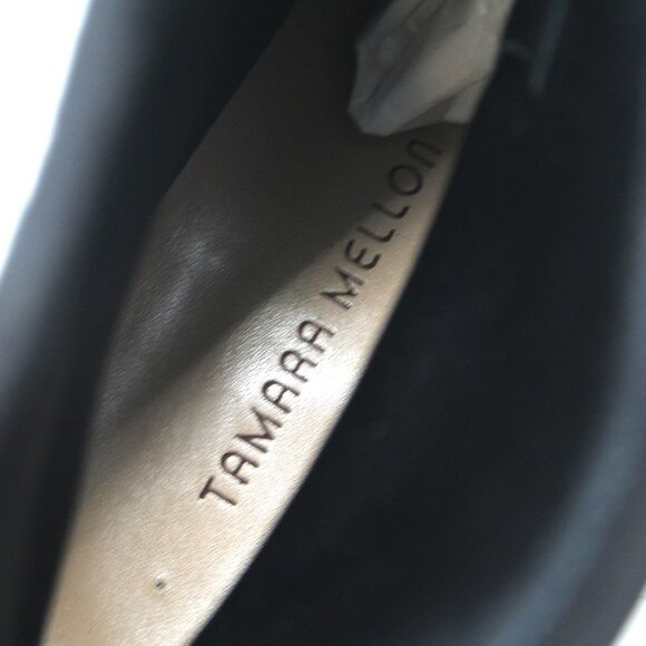 Tamara Mellon Go West Ankle Boots 35 Black Stretch Suede Ankle Bootie 41.5 NEW - Picture 4 of 9
